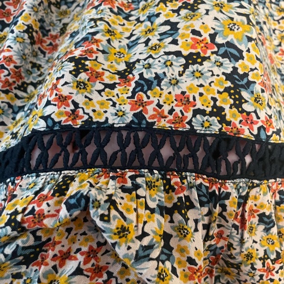 Floral Midi Dress - Black and Orange - Picture 5 of 5